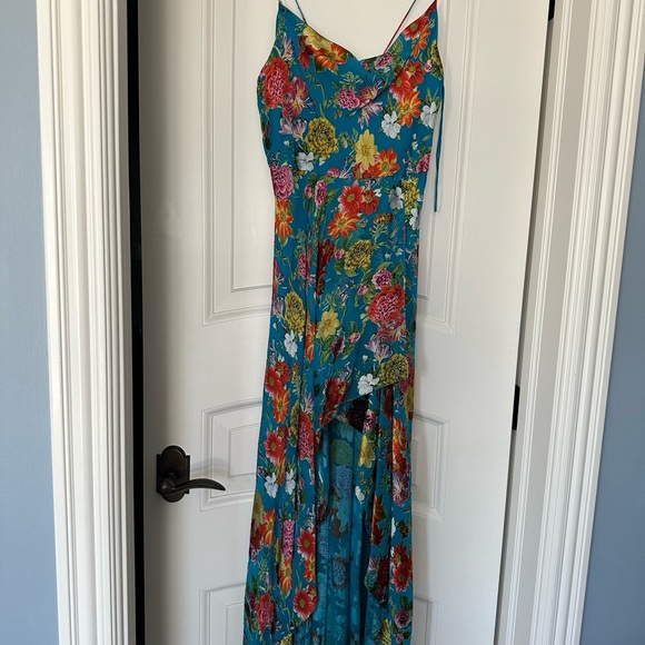 Alice + Olivia Blue Floral High Low Dress - Picture 2 of 8
